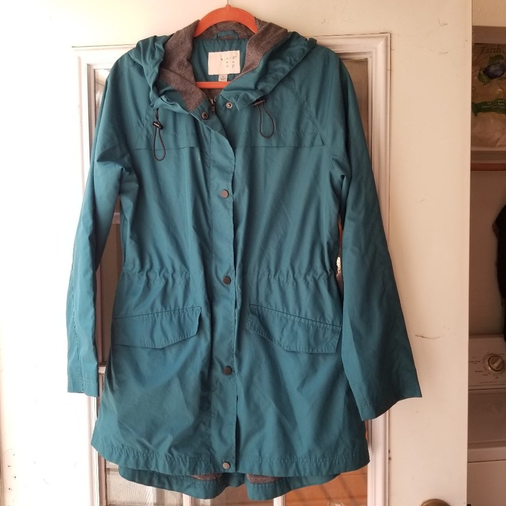 Blue Hooded Windbreaker